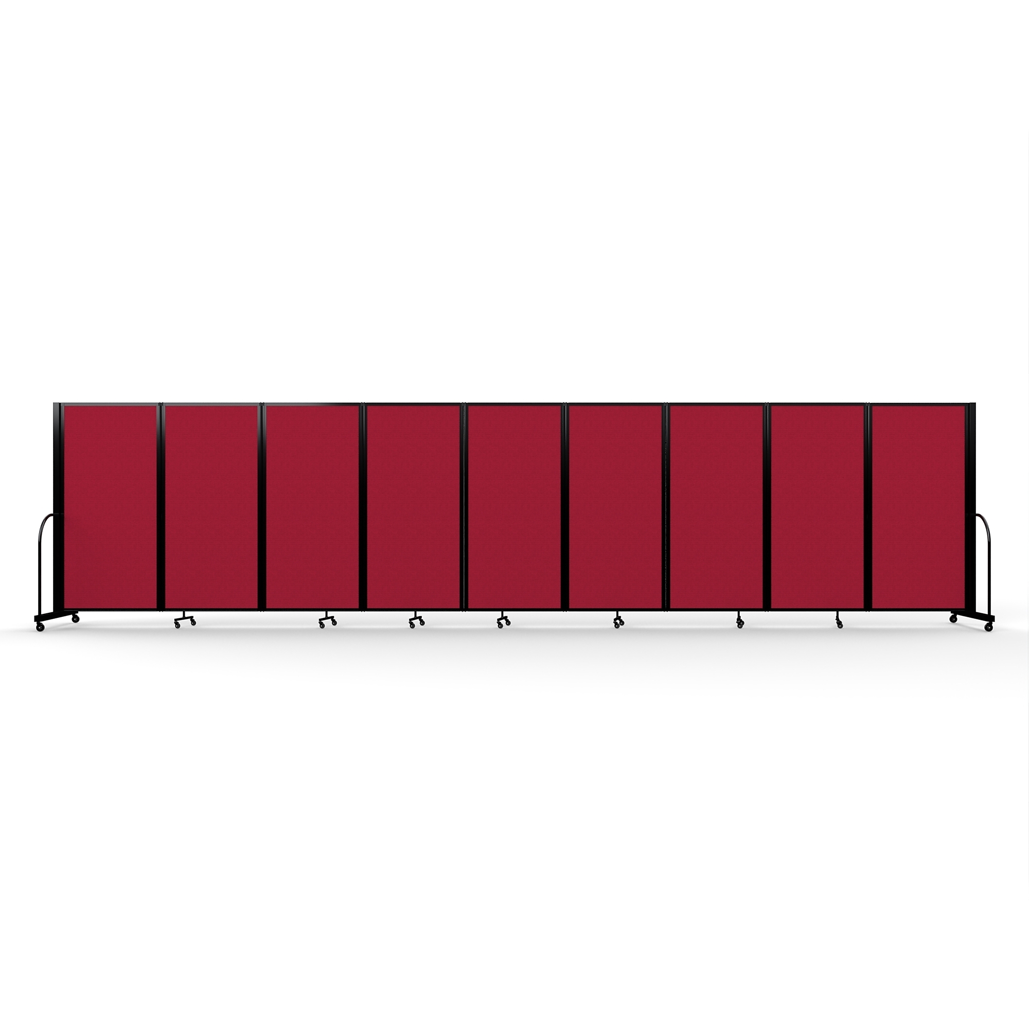 Screenflex Full Motion Divider — 6ft. x 25ft. 1in., Black Frame, Primary Red, Model# FSH-609-B-DR